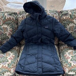 Patagonia Dark Blue Quilted Hooded Jacket